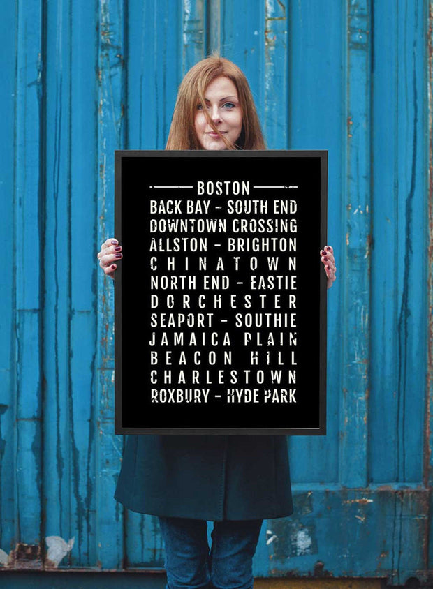 Boston Print - Neighborhoods - Subway Poster