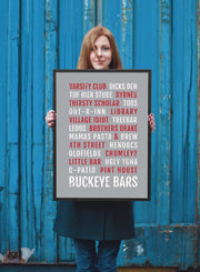 Ohio State Print Buckeyes Bars - Subway Poster - Bus Scroll - Columbus Bars - OSU Buckeyes Tailgating - The Ohio State University Buckeye