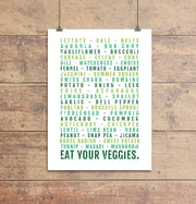 Eat Your Veggies Subway Poster