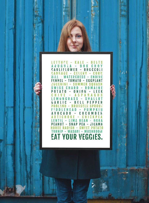 Kitchen Poster - Eat Your Veggies - Foodie