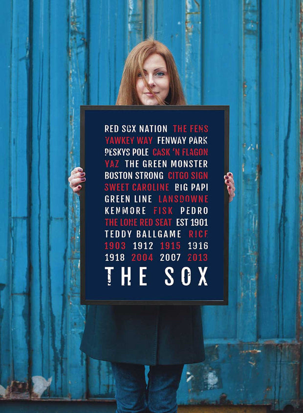Boston Red Sox Print - Go Sox - Subway Poster
