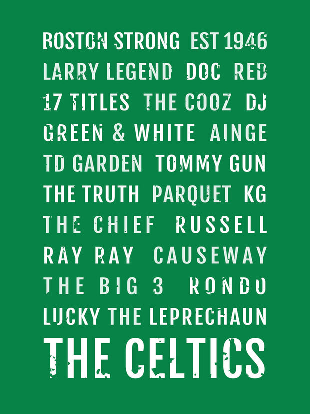 Boston Celtics Subway Poster