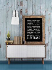 Cleveland Ohio Print - Neighborhoods - Subway Poster