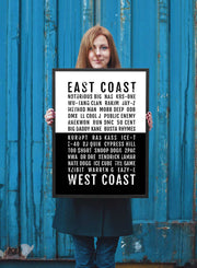 Rap Poster - East West Coast Hiphop Rappers - Subway Poster