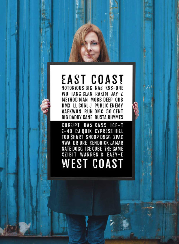 Rap Poster - East West Coast Hiphop Rappers - Subway Poster