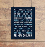 Ski New England Subway Poster