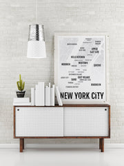 NYC Print - New York City Neighborhood Map - Boyfriend Gift