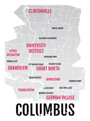 Columbus Ohio Neighborhood City Map