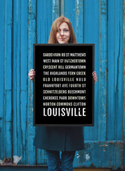 Louisville Print - Neighborhoods - Subway Poster