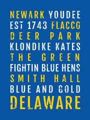 University of Delaware Blue Hens Subway Poster