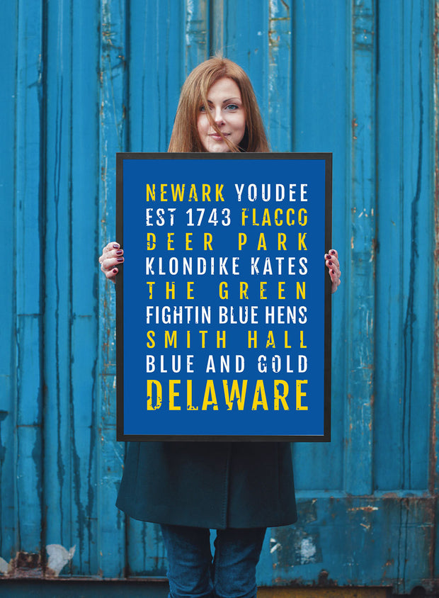 University of Delaware Blue Hens Subway Poster