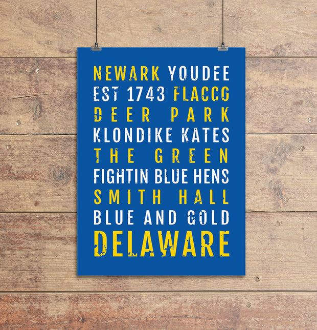 University of Delaware Blue Hens Print - Subway Poster