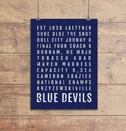 Duke Blue Devils Subway Poster