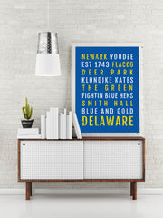 University of Delaware Blue Hens Print - Subway Poster