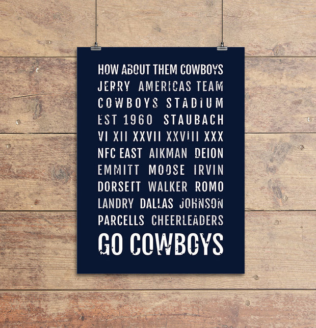 Dallas Cowboys Subway Poster