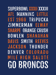 Denver Broncos Subway Poster