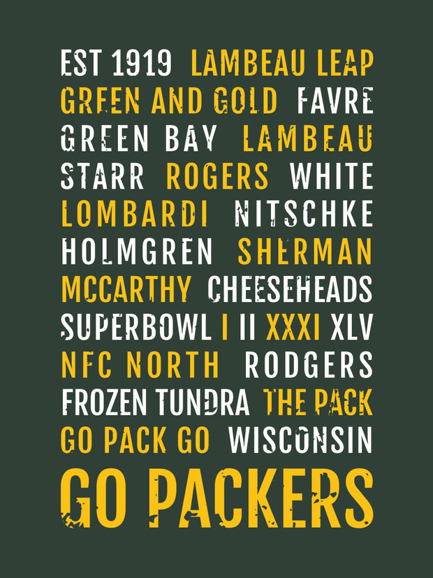 Green Bay Packers Subway Poster