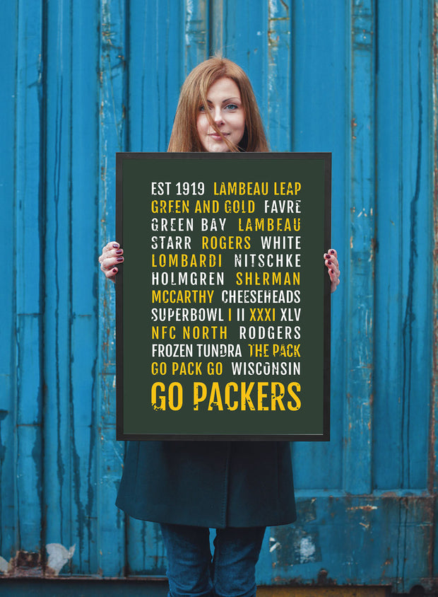Green Bay Packers Print - GB Packer - Subway Poster