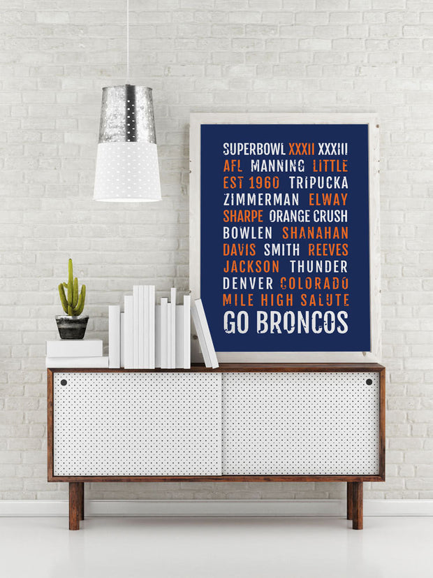 Denver Broncos Print - Denver Bronco - Subway Poster