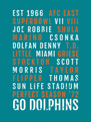Miami Dolphins Subway Poster