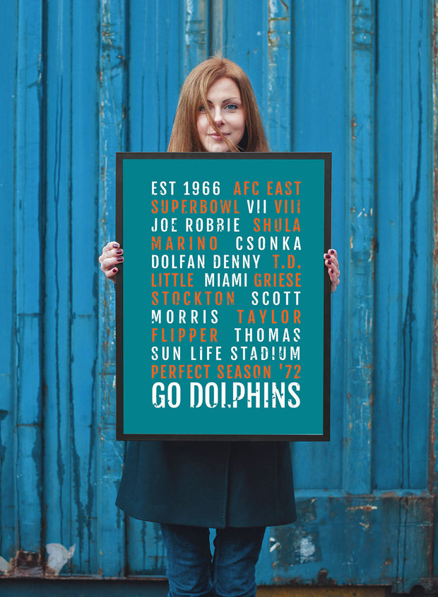 Miami Dolphins Print - Miami Dolphin - Subway Poster