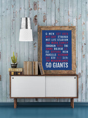New York Giants Print - NY Gmen - Subway Poster