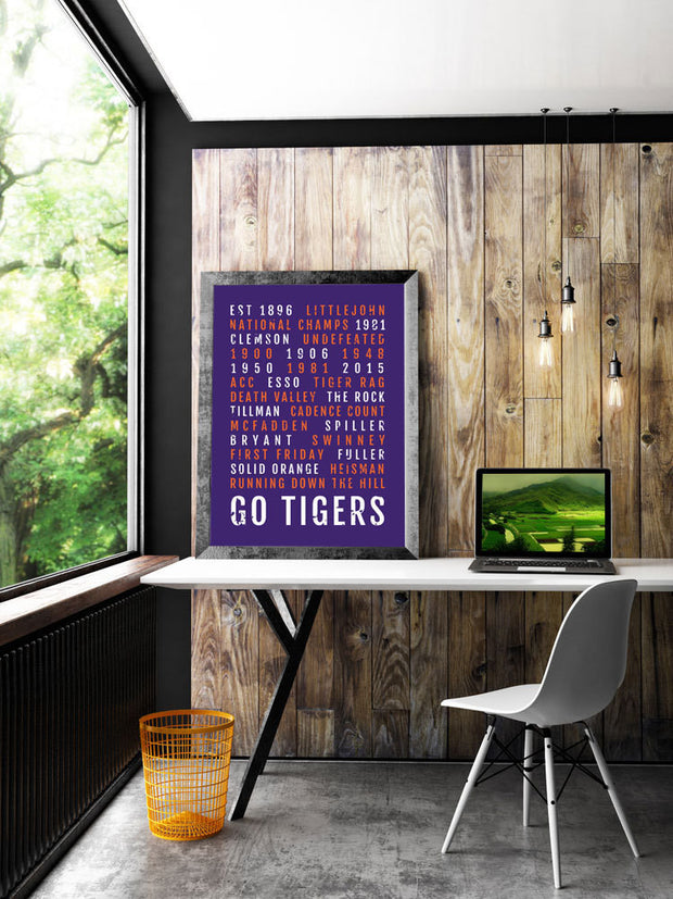 Clemson Tigers Print - Clemson University - Subway Poster
