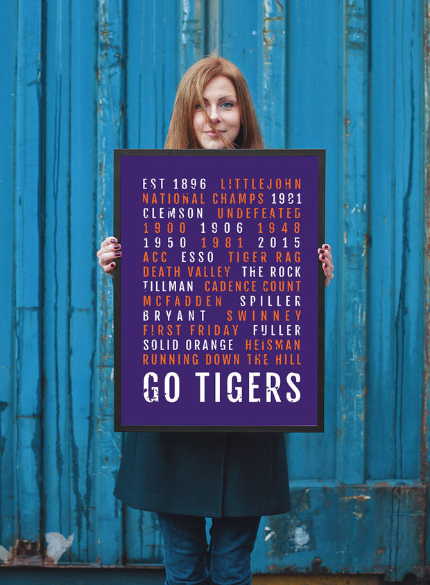 Clemson Tigers Print - Clemson University - Subway Poster