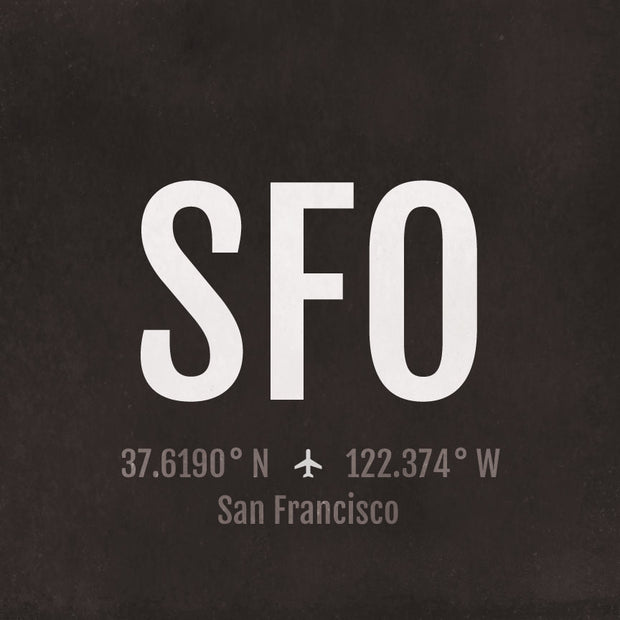 San Francisco SFO Airport Code Print