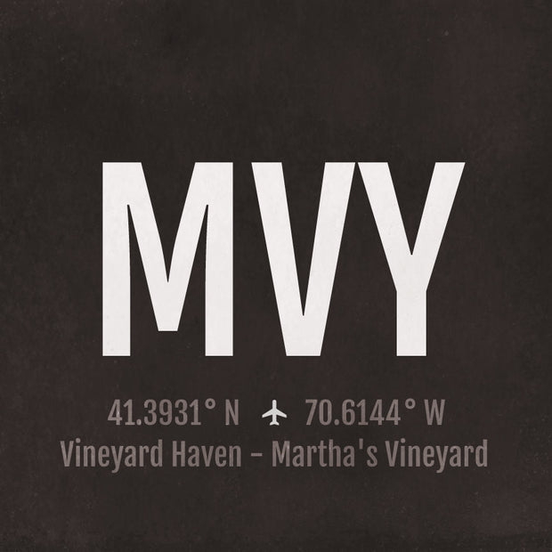 Marthas Vineyard MVY Airport Code Print