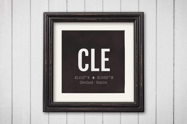 Cleveland Airport Code Print - CLE Aviation Art - Ohio Airplane Nursery Poster