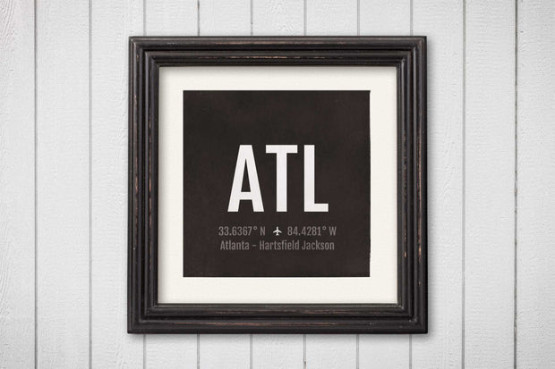 Atlanta Airport Code Print - ATL Aviation Art - Georgia Airplane Nursery Poster