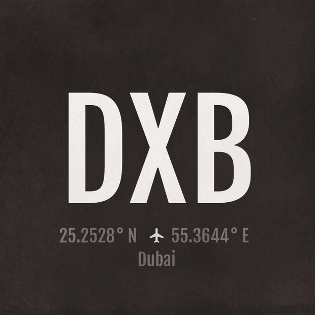 Dubai DXB Airport Code Print