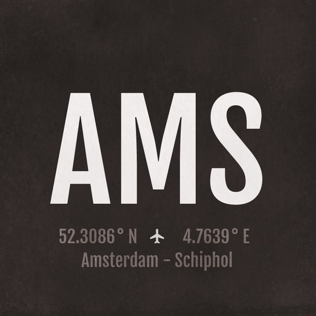 Amsterdam AMS Airport Code Print