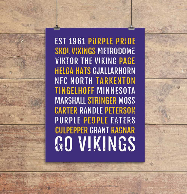 Minnesota Vikings Subway Poster