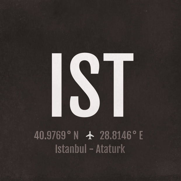 Istanbul IST Airport Code Print