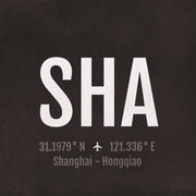 Shanghai SHA Airport Code Print