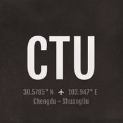 Chengdu CTU Airport Code Print
