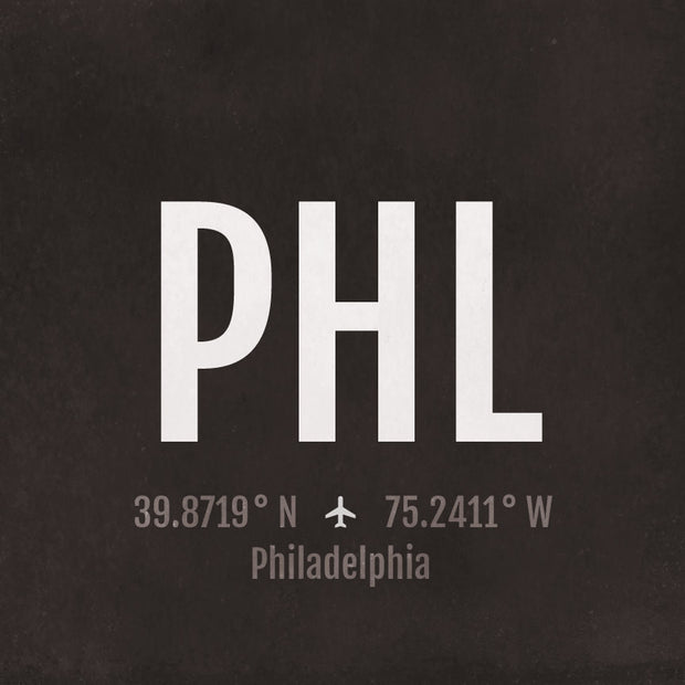 Philadelphia PHL Airport Code Print