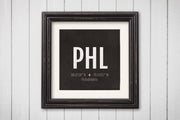 Philadelphia Airport Code Print - PHL Aviation Art - Pennsylvania Airplane Nursery Poster