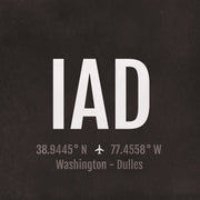 Washington DC IAD Airport Code Print