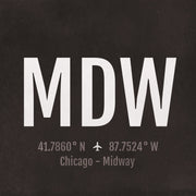 Chicago Midway MDW Airport Code Print