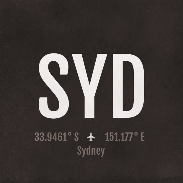 Sydney SYD Airport Code Print