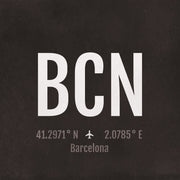 Barcelona BCN Airport Code Print