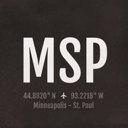 Minneapolis MSP Airport Code Print