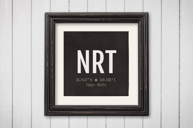 Tokyo Airport Code Print - NRT Aviation Art - Japan Airplane Nursery Poster