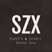 Shenzhen SZX Airport Code Print