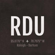 Raleigh RDU Airport Code Print