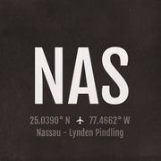 Nassau NAS Airport Code Print