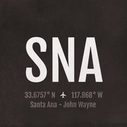Santa Ana SNA Airport Code Print